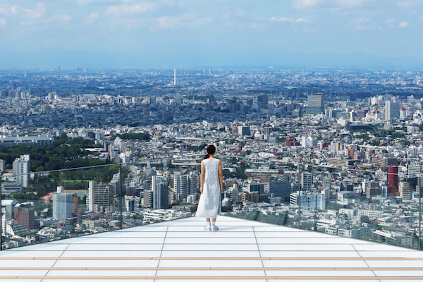 Vue depuis la terrasse Shibuya Sky de nuit